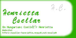 henrietta csellar business card